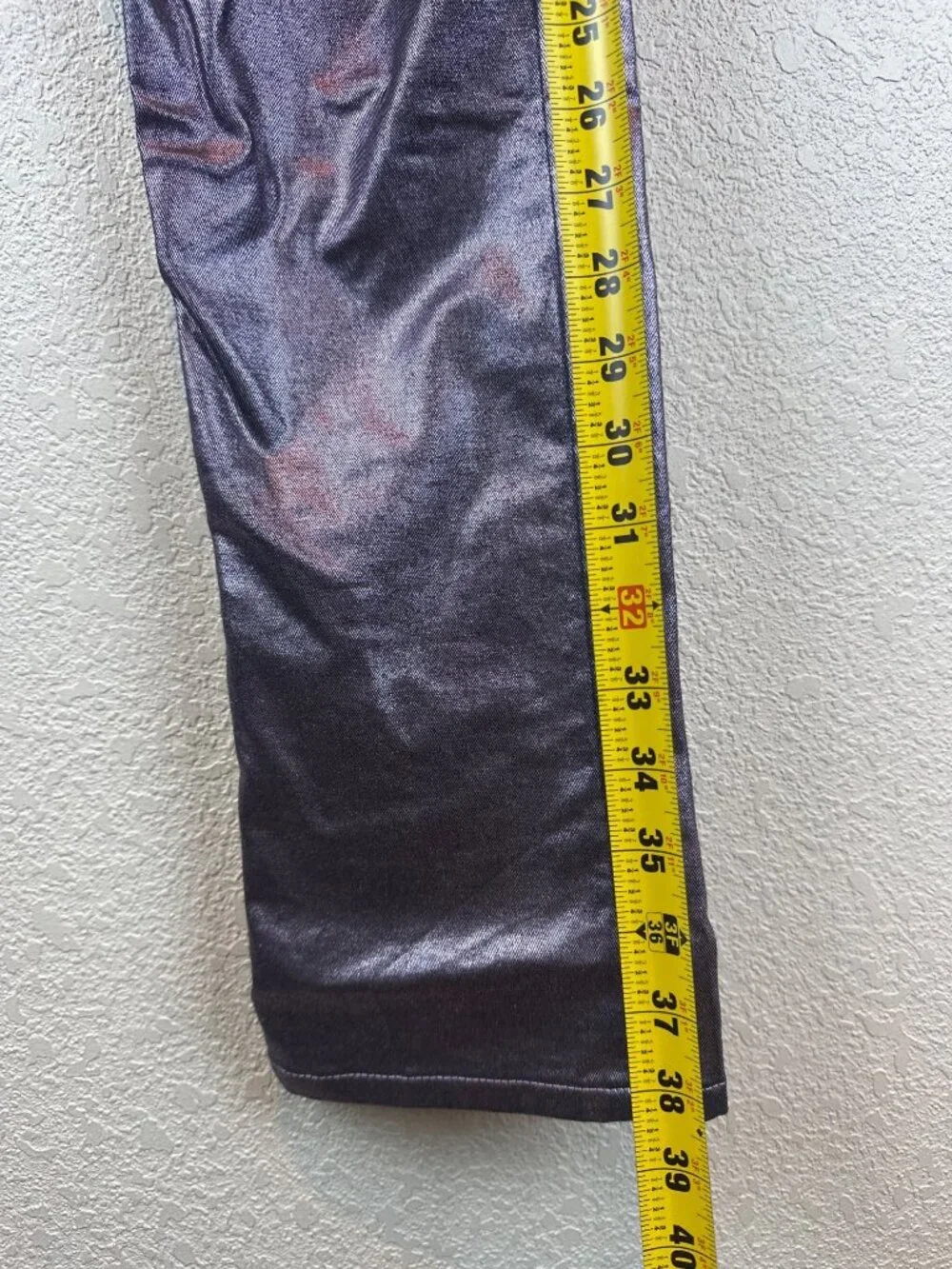 Alexander Digenova Metallic Coated Mens 32 Purple Iridescent Straight Pants
